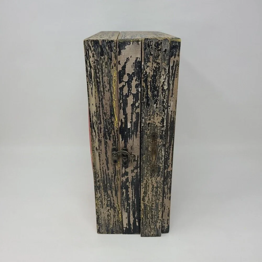 Distressed Clock Jewelry Box Wooden Hanging Setting 12